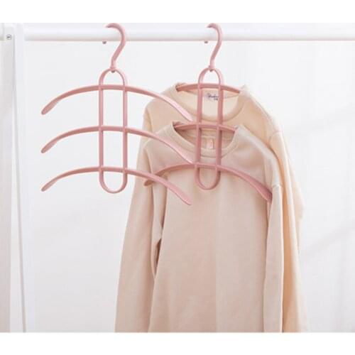 6 pcs/lot 38cm Multiple Layers Household Clothes Hanger Multifunction Non-trace Antiskid 3 Layers Clothing Rack for Shirt Blouse
