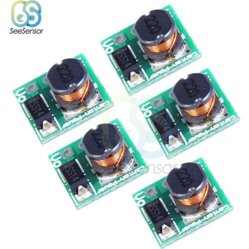 5Pcs 0.9-3V to 3.3V DC-DC Converter Board 1V 1.2V 1.5V 1.8V 2.5V 3V to DC 3.3V Step Up Boost Power Supply Module