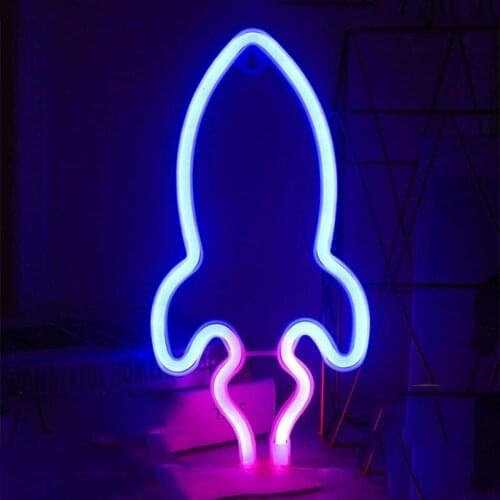 Rocket Neon Signs Special LED Night Light Wall Decor Battery or USB Powered for Home Bedroom Bar UD88