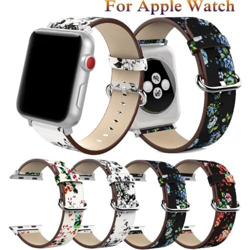 Printed belt straps For Apple Watch 40mm 44mm 38mm 42mm wrist bands for Apple Watch series 4 3 2 1 Watch fashion watch bracelets