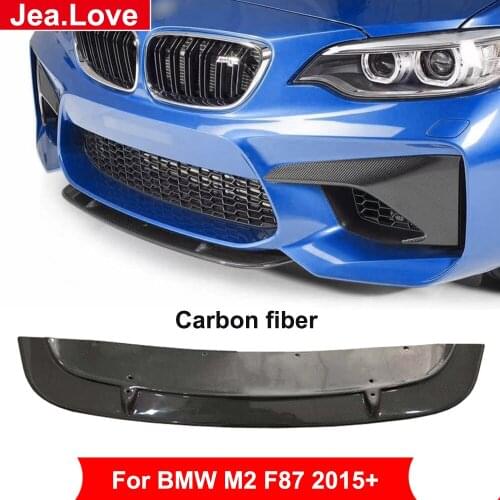 ST Style Real Carbon Fiber Material Front Bumper Front Shovel Spoiler Lip Protector For BMW M2 F87 2015+ Car Tuning Modification