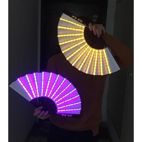 LED fan stage performance show glowing fan children birthday party gift Wedding Home Decor Christmas fluorescent props