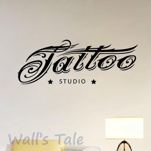 Tattoo Studio Logo Wall Art Decals Decor Fashion Cool Design Tattoo Vinyl Stickers Tattoo Studio Shop Window Art Decoration