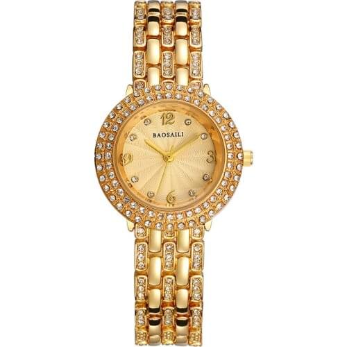 2020 Woman Watch With Rhinestones Gold Wristwatches For Lady Crystal Dial Ultra Thin Strap Watch Women Relogio Feminino De Luxo