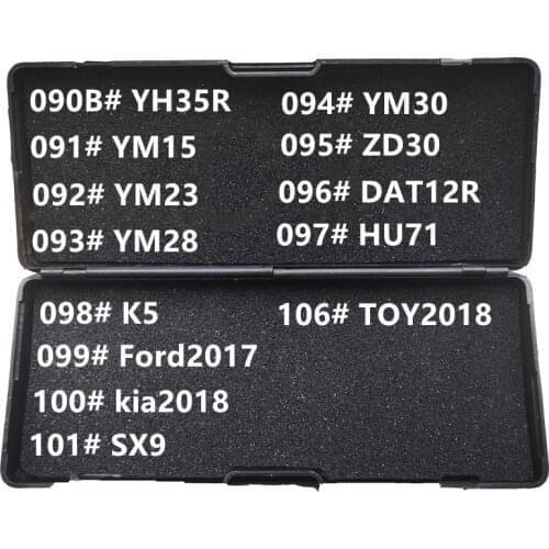 090B-106# YH35R YM15 YM23 YM28 YM30 ZD30 DAT12R HU71 K5 Ford2017 Kia2018 SX9 TOY2018 LiShi 2 in 1 Locksmith Tools For All Types