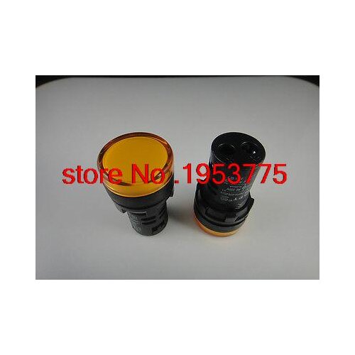 10PCS 220V 16mm Yellow LED Power Indicator Signal Light
