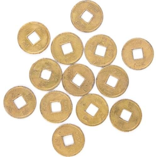 100Pcs/lot Feng Shui Lucky Coin 10mm Chinese Ancient Good Fortune Home Car Decor Dragon and Phoenix Antique Wealth Money