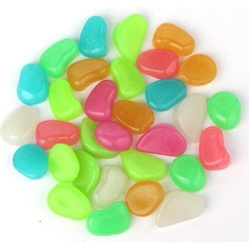 100PCS Glowing Stones For Decorations Fish Aquarium Luminous Stone Indoor Outdoor Garden Stones Rocks Glow in the Dark Pebbles