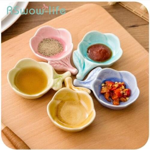 2Pcs Ceramic Dish Ice Crack Glaze Color Plum Small Dishes Chopsticks Rack Snack Dish Creative Tableware Sauce Dishes