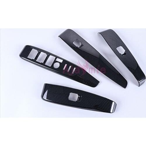 2018 Interior Carbon Fiber Color Window Glass Button Trim High-end Panel Cover Garnish Car Styling For Toyota Camry Accessories