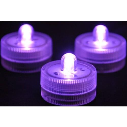 50pcs/Lot 3CM Mini Submersible LED Tea Lights Waterproof Underwater LED Vase Lights 11Colors Lighting For Wedding Centerpiece