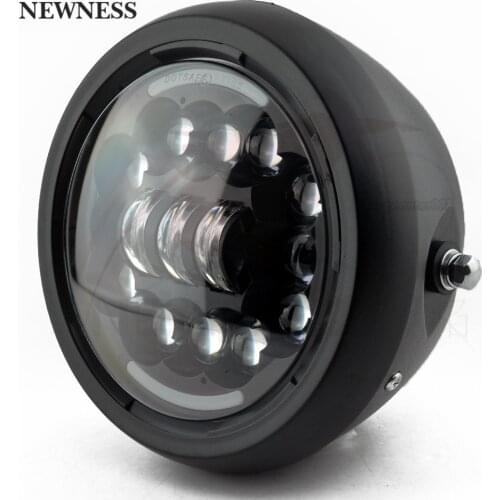 7.5 Inch Motorcycle LED Headlight Universal HI Low Beam 7" lens Round Head Lamp Headlamp for Harley Cafe Racer Bobber