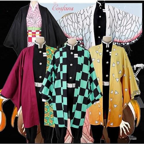 Anime Demon Slayer Kimetsu no Yaiba Cosplay Costume Kamado Tanjirou Kamado Nezuko Agatsuma Zenitsu Tomioka Giyuu cosplay Kimono