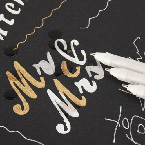 1pc White Highlight Pen Drawing Painting Marker Pen Black Paper Glass CD Tire Graffit Comic Art School Office Supply Stationery