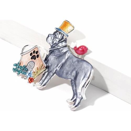 Statement Alloy Brooch Enamel Dog Brooches Clothes Scarf Decoration Jewelry Cute Pin For Women Girls Gift Bijoux