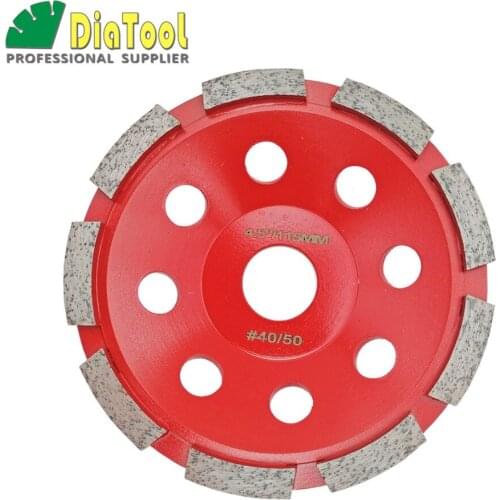 DIATOOL 4.5inch Diamond Single Row Cup Wheel For Concrete, Grinding Disc, Diamond Grinding Wheel, Diameter 100mm Bore 22.23mm