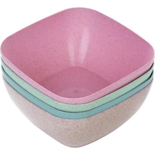 Eco-friendly Crop Straw Simple Square Shape Eating Bowl Household Tableware Light Bowl