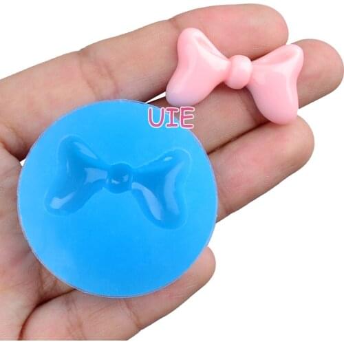 FYL314U 26.9mm x 16.5mm Bowknot Bow Silicone Mold Fondant Cake Decoration Candy Resin Clay Earrings Necklace Craft Soap Candle