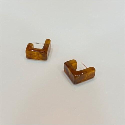 Geometric Acrylic Earrings for women Brown Cute Korean Stud Earrings Wedding Party Brincos Fashion Jewelry