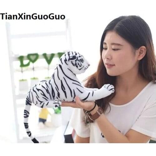 Artificial white tiger plush toy about 30cm cartoon tiger doll baby toy birthday gift h0718