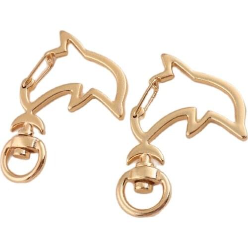Metal snap hook Lovely dolphin Shape swivel clasp Hot Fashion Decoration Gift hardware accessories DIY swivel hook
