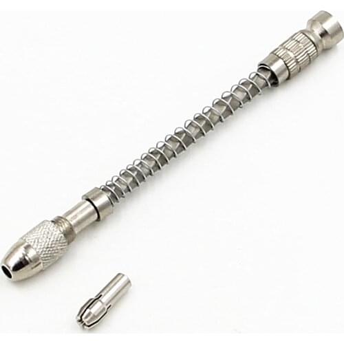Mini Pin Vise Wood Spiral Hand Push Drill Chuck 0.3-2.0mm Tool Micro Twist Bit Tools Hand Drills 11cm Steel Alloy Newest