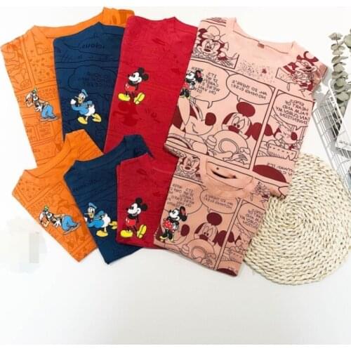 Disney Mickey Minnie Donald Duck Fashion Anime Casual T-Shirts Cartoon Children Clothing TShirt Summer Unisex