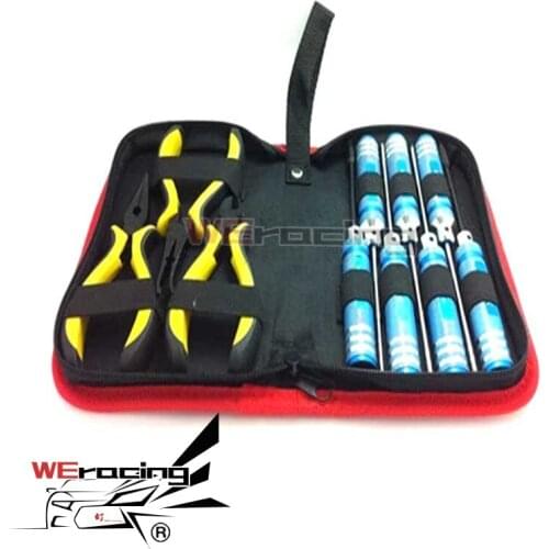1/10 Screwdriver Hexagon Socket Slotted Diagonal Cutter Ball Link Plier Tools Kit Box Set for RC Quadcopter Helicopter Car F16A