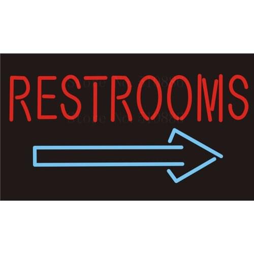 Custom NEON Sign Board Restrooms bathroom toilet washroom lavatory loo Glass Tube Store Shop Light Signboard Signage Signs17*14"