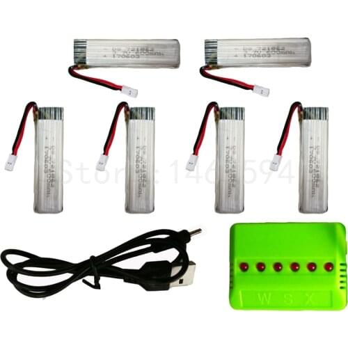 Upgraded battery for Wltoys V966 V977 V988 V930 XK K100 K110 H37 RC Drone helicopter 1 to 6 charger+6*600mah battery