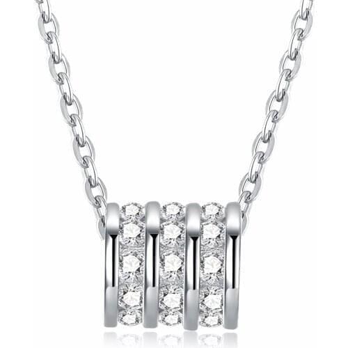 SILVERHOO S925 Sterling Silver Round Chokers Necklaces For Women Shining Cubic Zirconia Pendant Necklace Luxury Female Jewelry