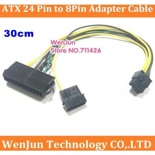 30cm Mainboard motherboard 24 Pin to 8 Pin ATX PSU Power Adapter Cable Compatible with DELL Optiplex 3020