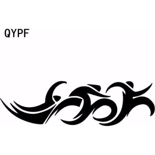 QYPF 17.8cm*5.2cm Creative Fashion Personality Triathlon Funny Car Sticker S2-0038