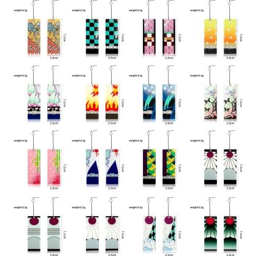 Trumpet Drop Earrings Anime Acrylic Demon Slayer Kimetsu no Yaiba Blade of Ghost Earings For Women Men Gift Earrings