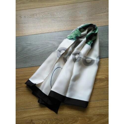 2019 new arrival spring classic leaves pattern 100% pure silk scarf twill hand made roll 90*90 cm shawl wrap for women lady