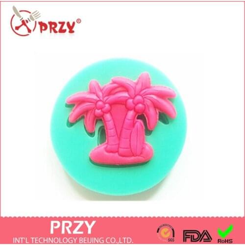 Coconut Tree Modelling Chocolate Silicone Mold Fondant Cake Decoration Tools Mold Candy Mold Moulds Silicone Rubber PRZY 001