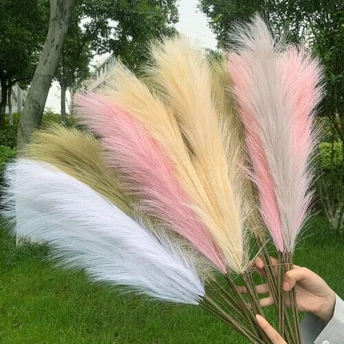 1Pc Of 12Fork 85cm Dry Artificial Pampas Grass Reed Flower Bouquet Fake Plant DIY Birthday Wedding Garden Home Decor Shoot Props