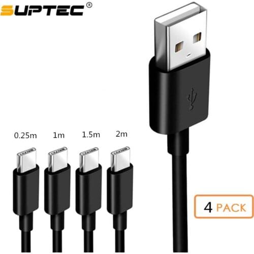 SUPTEC 4 Pack USB Type-C For Samsung Galaxy Note 9 S9 S8 Fast Charging Data Cable for Xiaomi Mi6 Huawei Nexus 6P USB Type-C