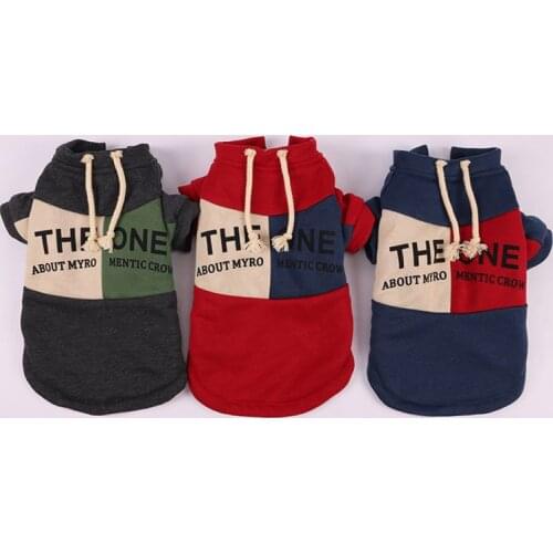 Warm Fleece Dog Clothes For Small Medium Dogs Hooded Sweatshirt Letter Printed Pet Cat Hoodies Winter Pet Cat Coats