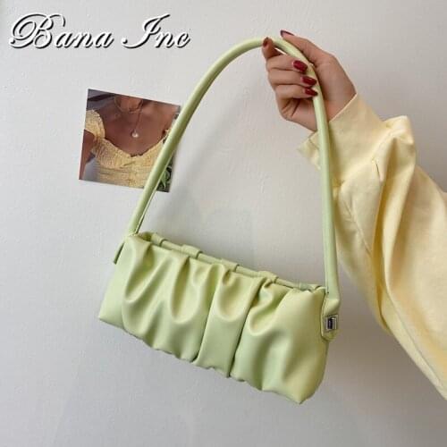 Women Bag Fashion Retro Armpit Shoulder Bag Soft Leather Small Handbags And Purse Solid Color 2021 Trendy Handle Femal Bags