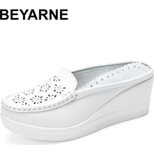 BEYARNE 2019Summer Women Shoes Platform Slippers Wedge Flip Flops Women High Heel Slippers Women Casual Sandals Female ShoesE185