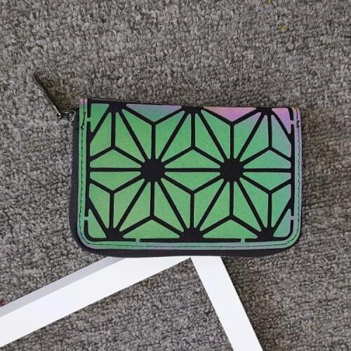 Geometric women and man wallet luminousm coin purse reflective bag
