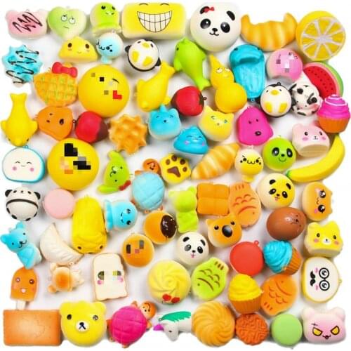 10Pcs/Set Kawaii Soft Squishy Slow Rising Bread Cake Donut Food Animal Toys For Children Kids Cute Stress Relief Toys Funny Gift