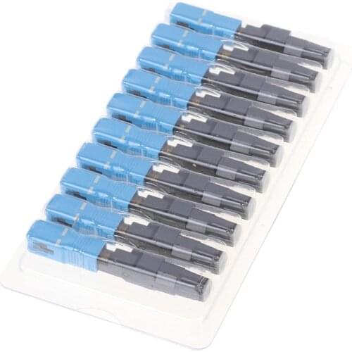 10pcs SC Optic Fiber Quick Cold UPC Fast Connector Embedded Fiber Optic Connector Quick Connector Cold FTTH SC Single Mode
