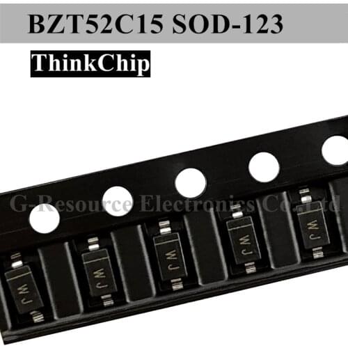 100pcs) BZT52C15 SOD-123 SMD 1206 Voltage Stabilized Diode 15V (Marking WJ)