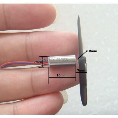 2pair/lot 7*16 MM High Magnetic Coreless Motor 4.2V/55000RPM + Propellers For Remote Control Aircraft/quadcopters Tail Motor