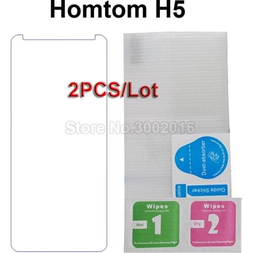 2PCS Tempered Glass For Homtom H5 5.5 Glass Protector 9H Scratch proof Protective Mobile Phone Film For Homtom H5 Glass Cover