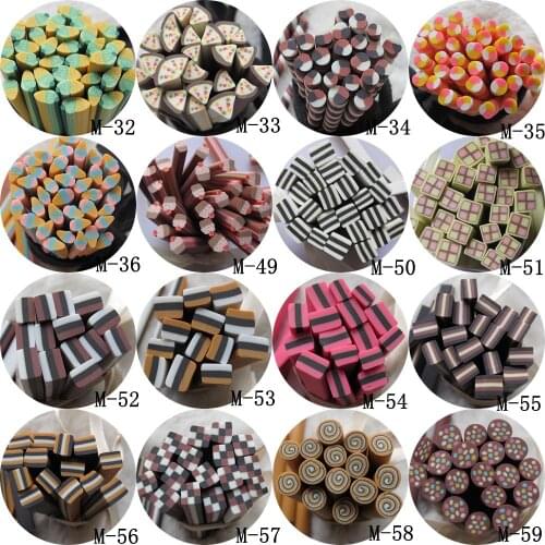 5pcs/lot 5mm*5CM Polymer Clay Cane Fancy Ice-Cream Sandwich Twist-Cane Cake Square Sausage