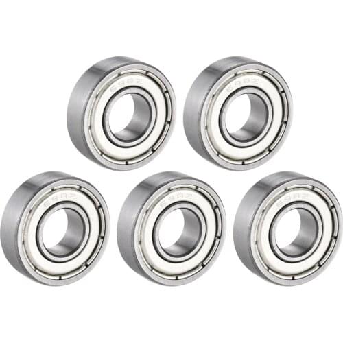 Uxcell Deep Groove Ball Bearings Metric Double Shielded Chrome Steel ABEC1 Z2 for Industrial Equipment, Micro Motor 5pcs