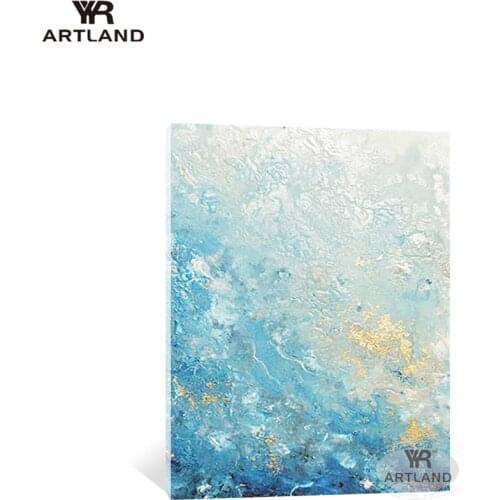 Acrylic painting abstract modern blue Fluid painting for wall decoration Hand drawn on cavnas wall art pciture for living room